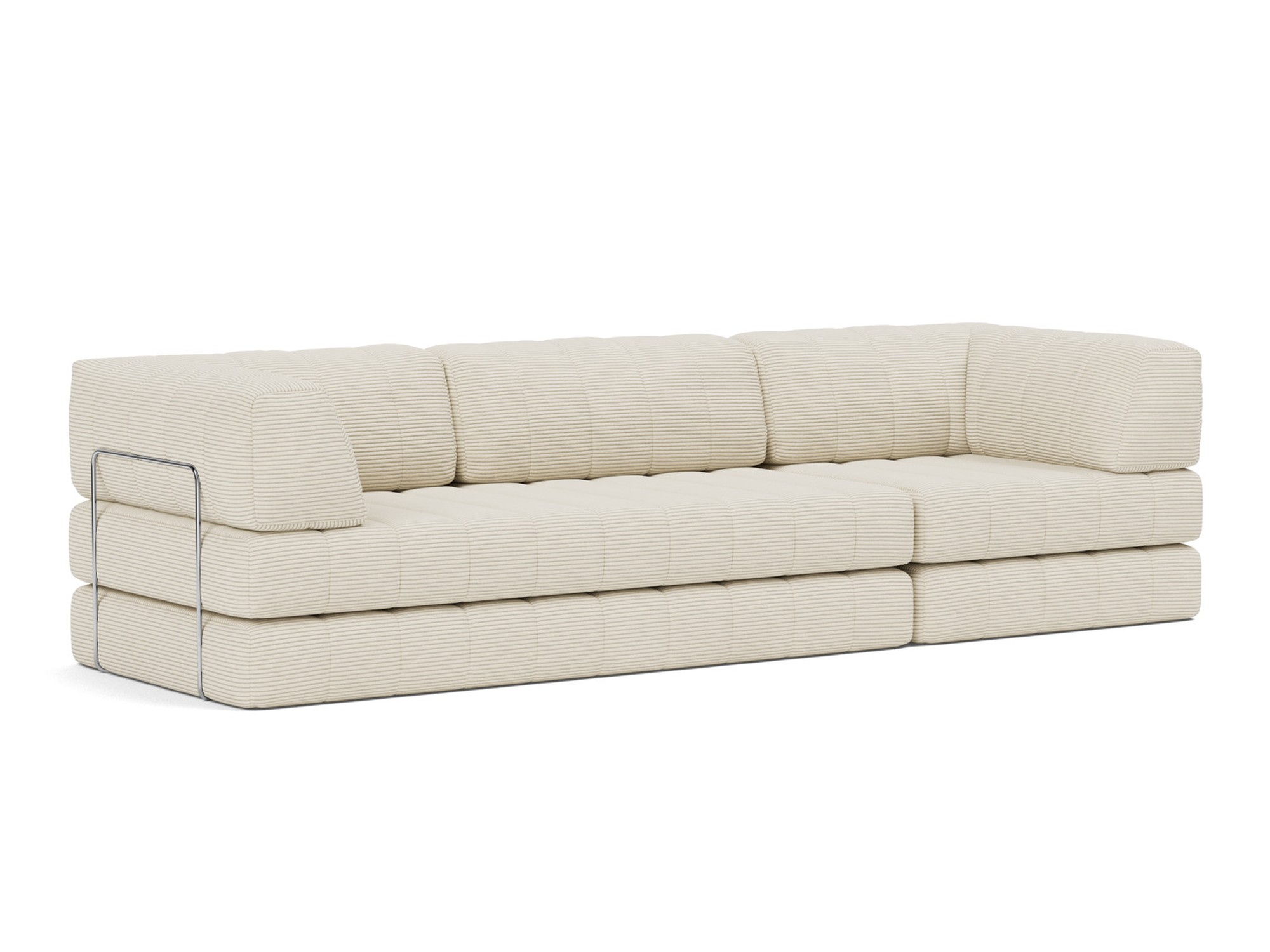 Schlafsofa CozyPad Grand mit Armlehnen Kord Corduroy 594-Ivory