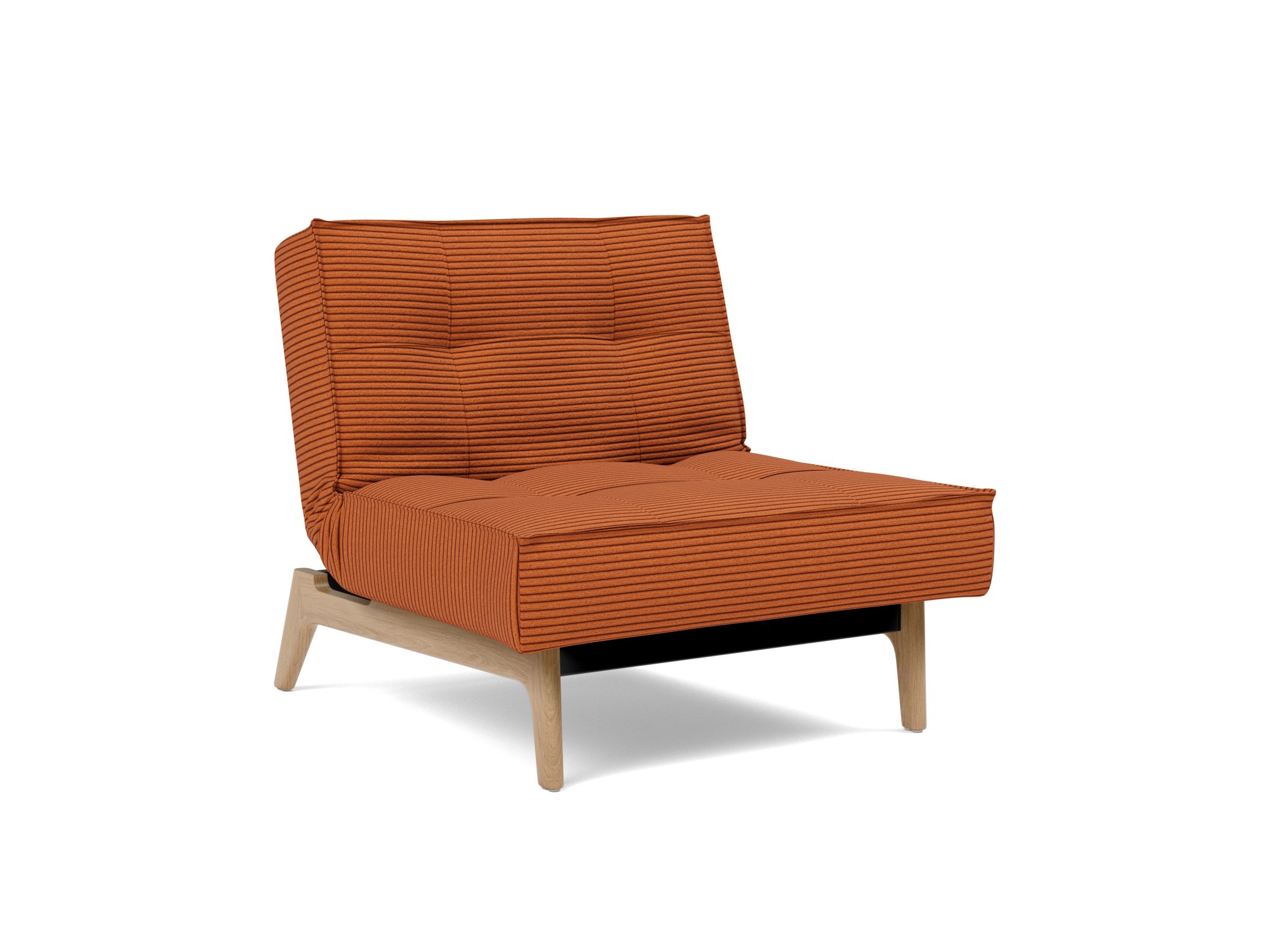 Sessel Splitback Kord Corduroy 595-Burnt-Orange Beine Eiche