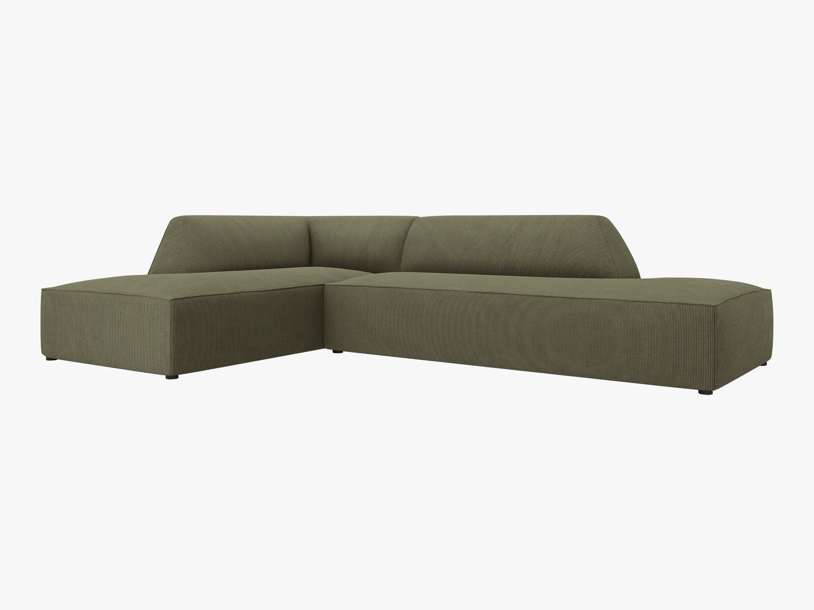 Micadoni Ecksofa Ruby 4-Sitzer Links Kord Scala Grün