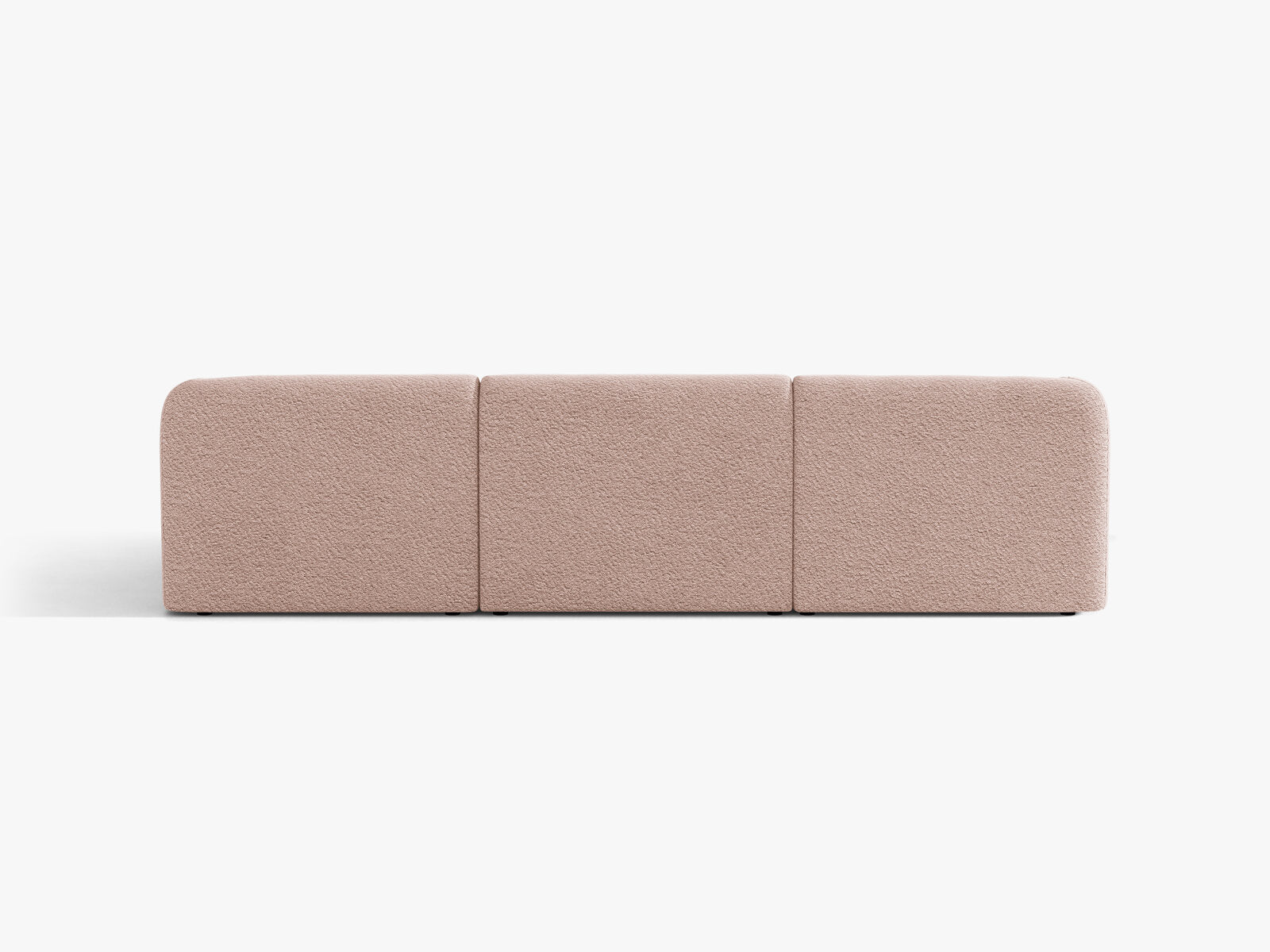 Micadoni Ecksofa Miley 4-Sitzer Boucle Baloo Puderrosa Rechts
