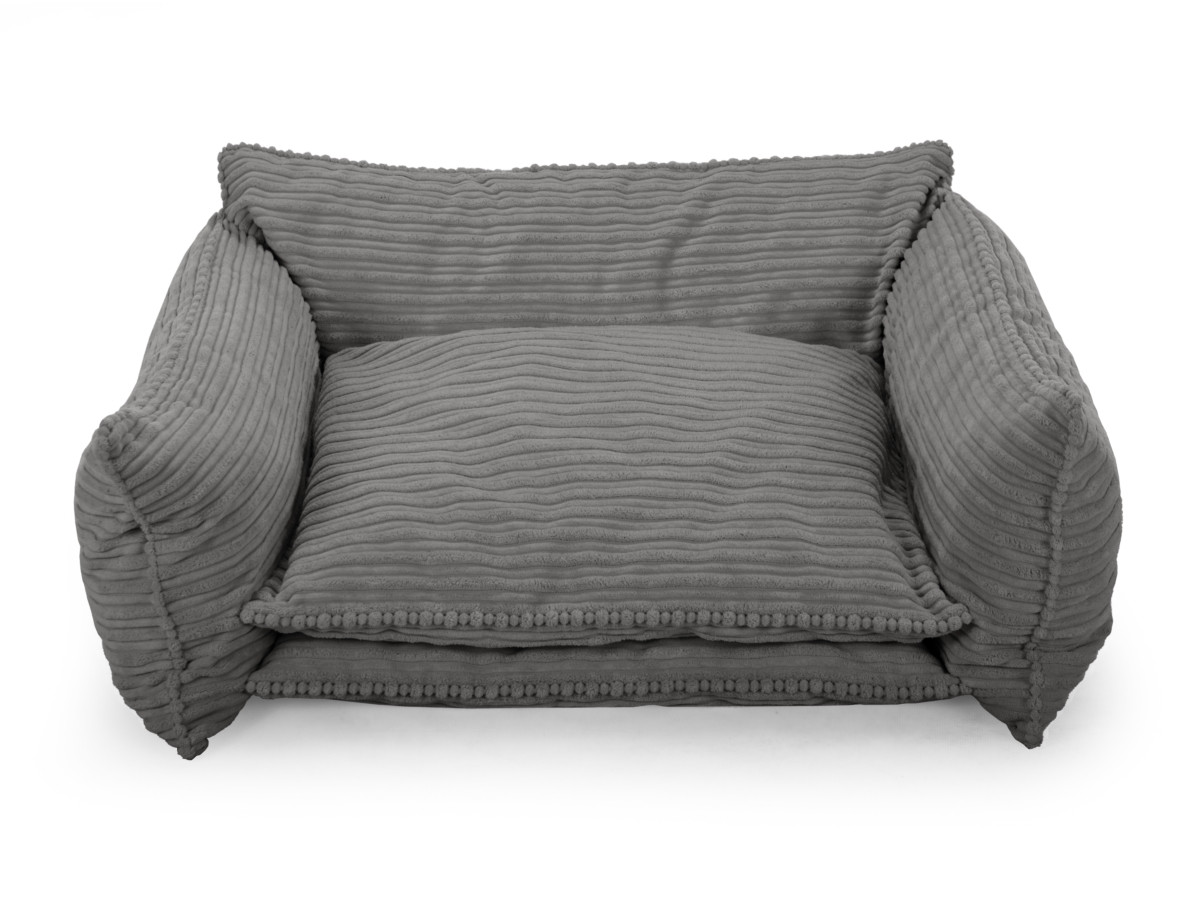Bobochic Pluto Hundekorb Cordsamt Dunkelgrau, Größe L (84 cm)