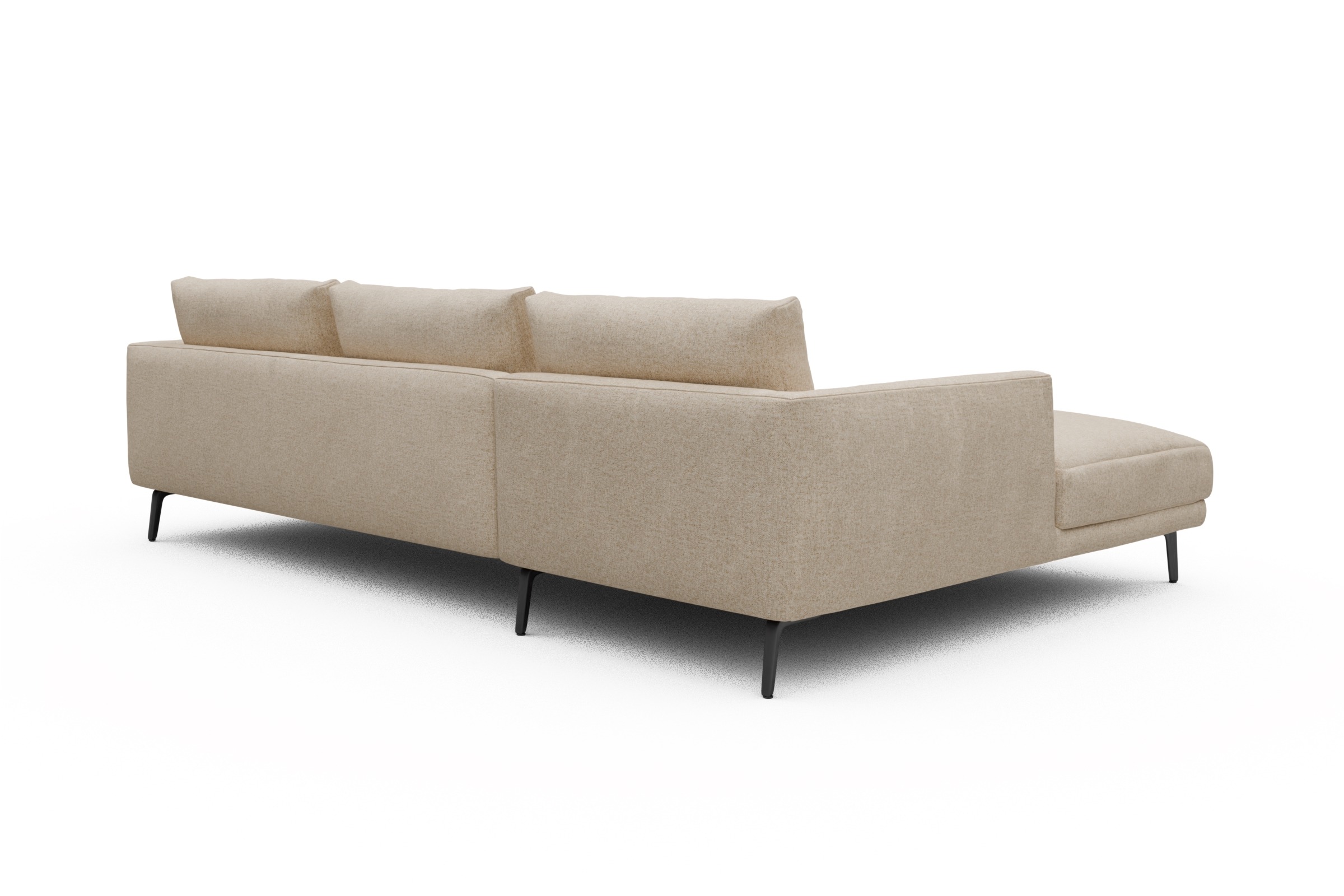 Ecksofa Karl Chaiselongue links mit 2,5-Sitzer Casone-Natural-Beige