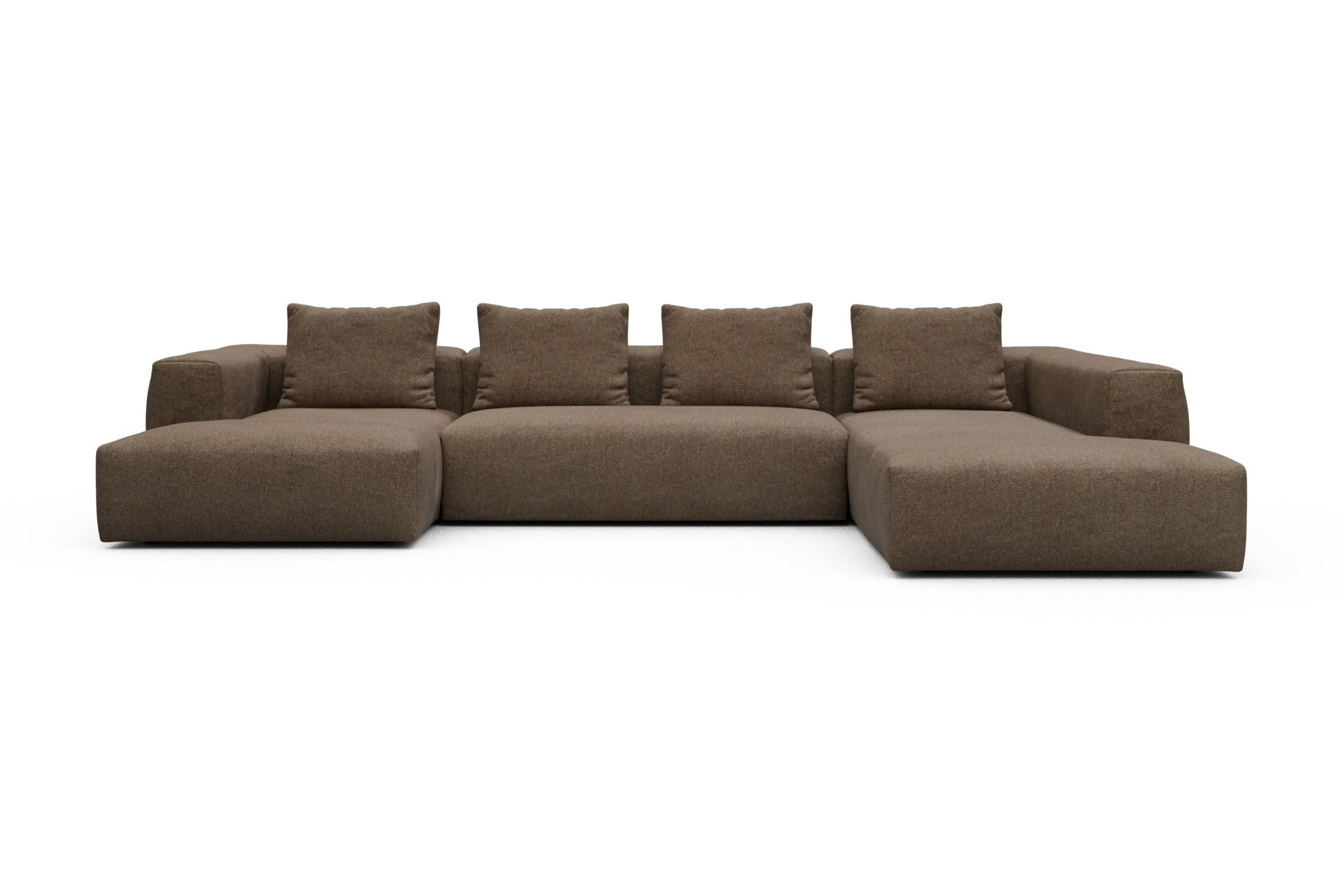 Skandi Home Wohnlandschaft Fred Relax-Ecke rechts mit 2-Sitzer und Chaiselongue links Aivi-Khaki-Brown moebelfaktor