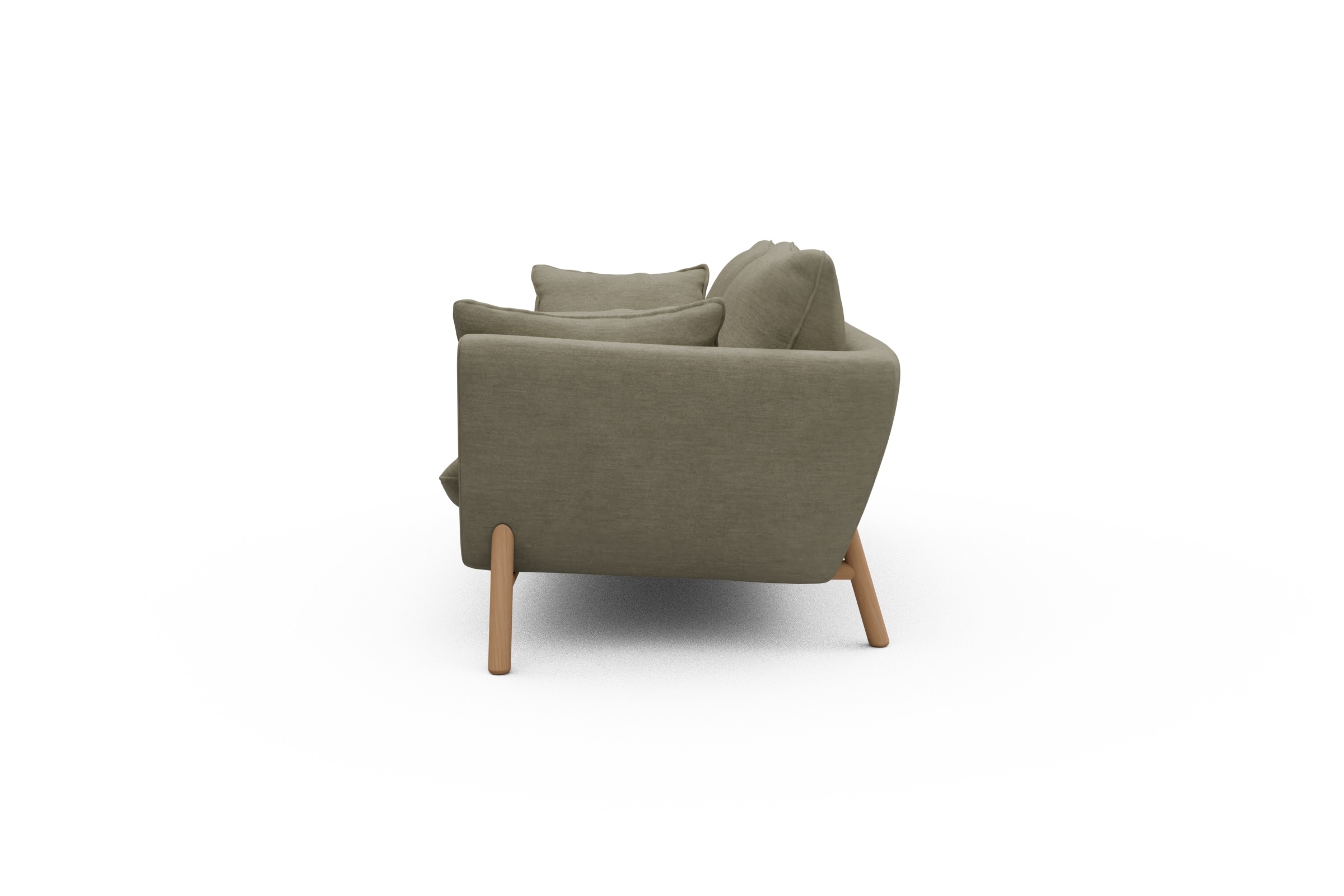 Sofa Emil 2-Sitzer Beinfarbe Eiche Natur Vivus-Dusty-Sand