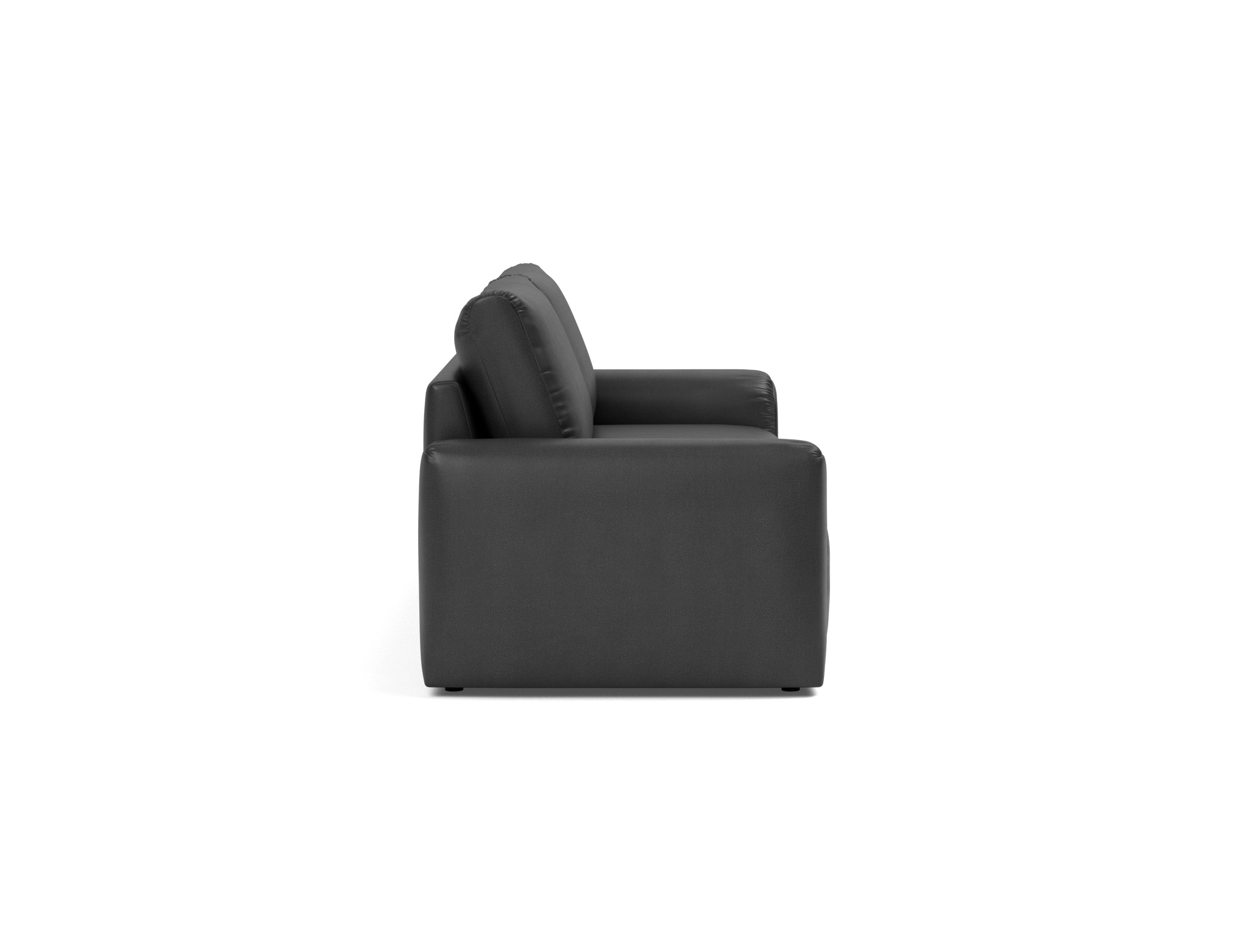 Schlafsofa Norum mit Chunky-Armlehnen Lederoptik Faunal 550-Black