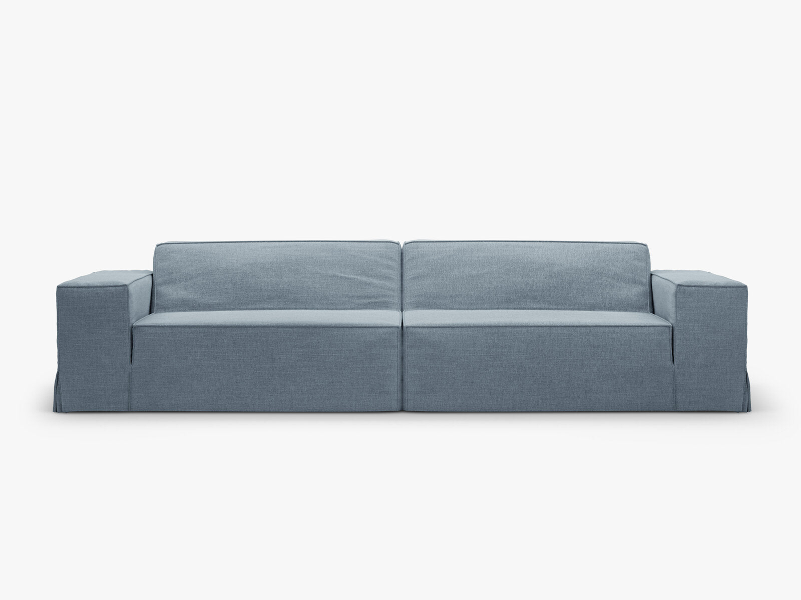 Micadoni Sofa Jodie 4-Sitzer Strukturierter Stoff Lins Gedämpftes Blau