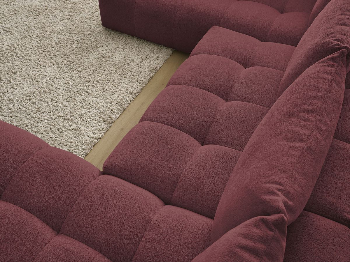 Bobochic Everest Wohnlandschaft, 6 Kissen Melange-Stoff Rot Ecke rechts