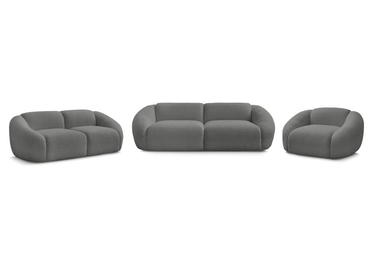 Bobochic Tina Sofa 6-Sitzer Bouclé-Stoff Dunkelgrau