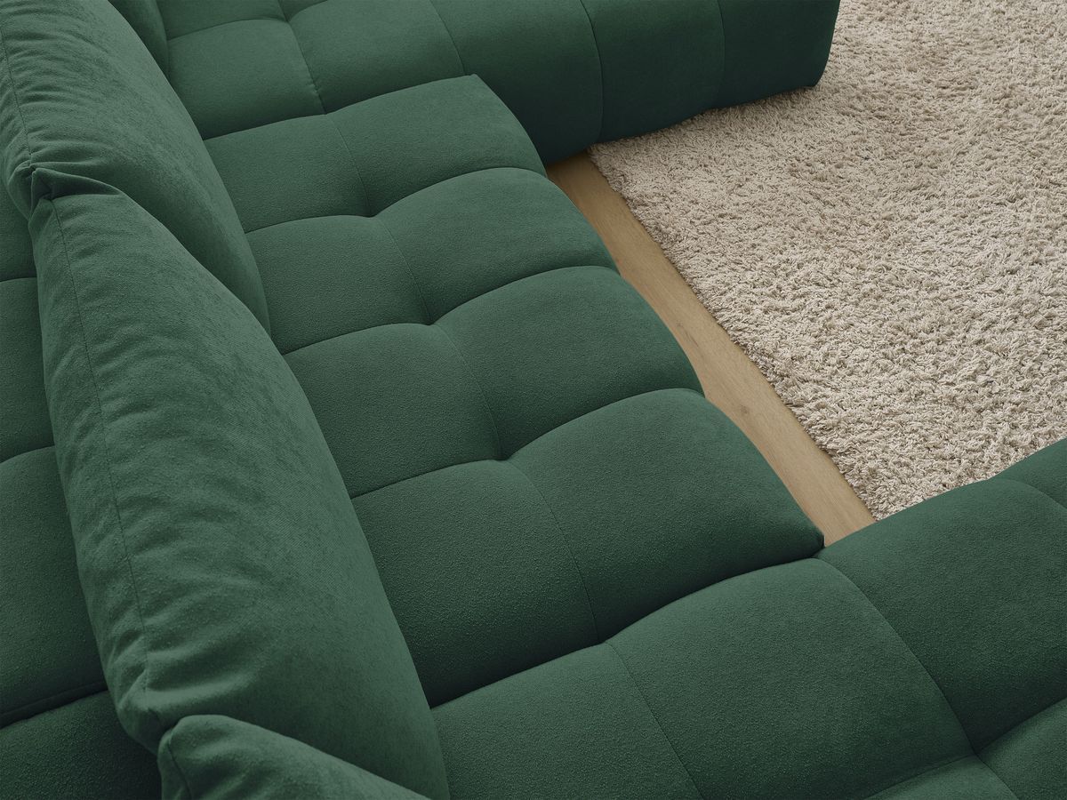 Bobochic Everest Wohnlandschaft, 6 Kissen Strukturstoff Grün Ecke links