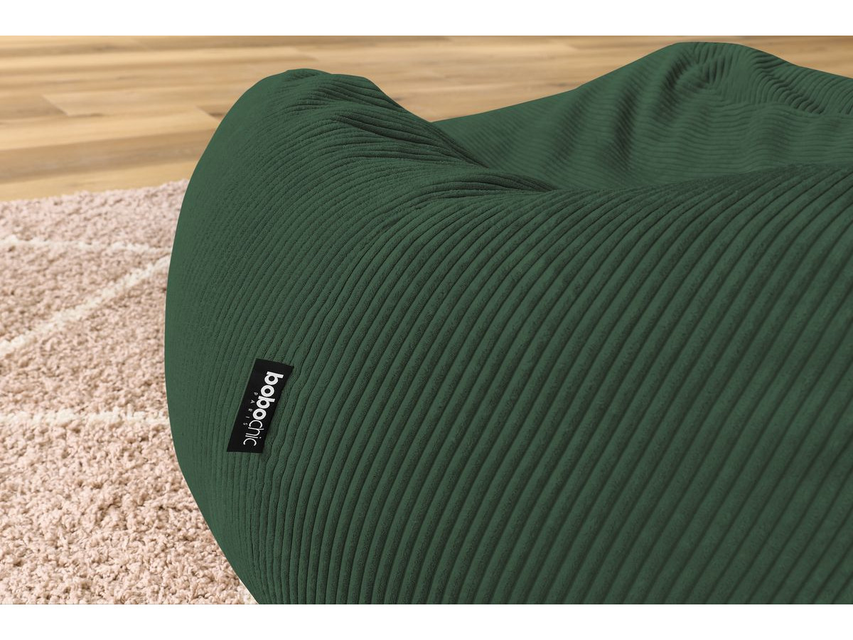 Bobochic Voltaire Pouf 120 × 70 cm Cordsamt Grün