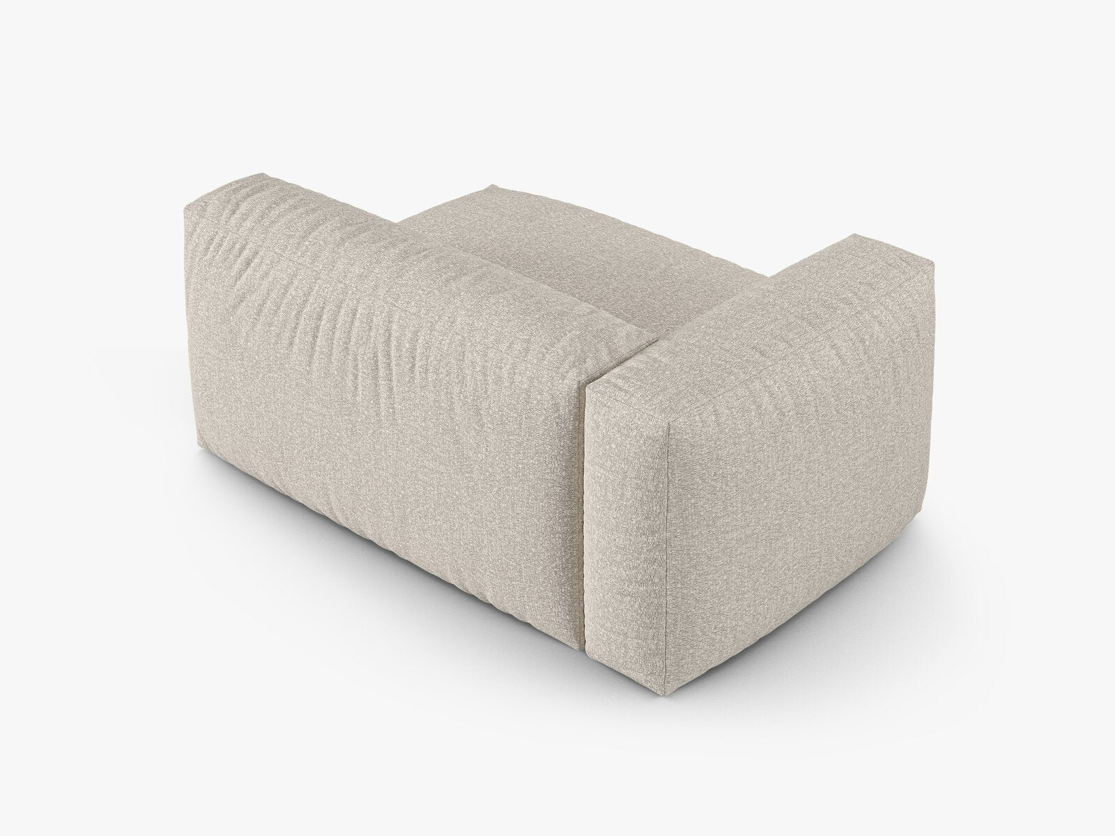 Micadoni Eckmodul mit Armlehne Martina 1-Sitzer Groß 90cm Sitztiefe Links Boucle Monet Beige