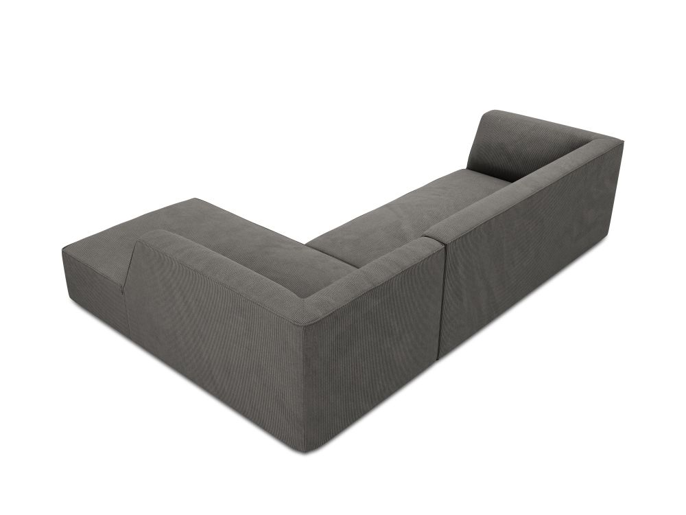 Cosmopolitan Design Ecksofa Siena 4-Sitzer Kord Scala Dunkelgrau Rechts