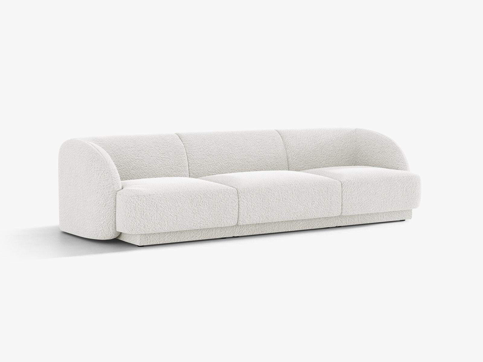 Micadoni Sofa Miley 3-Sitzer Boucle Baloo Weiß