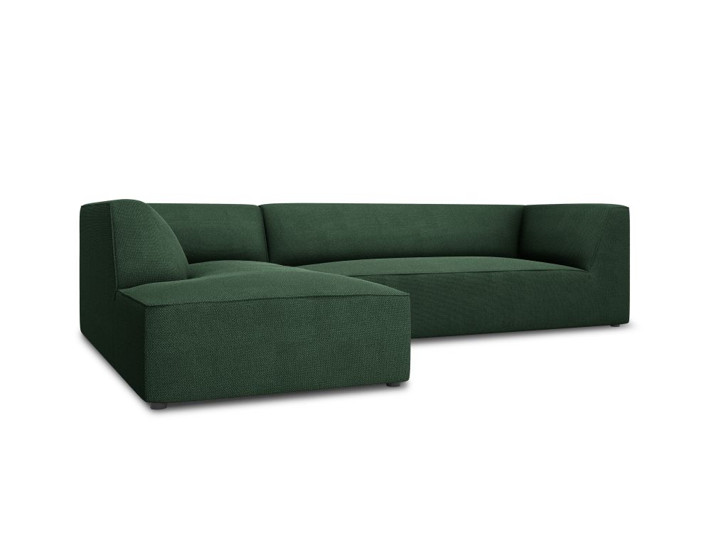 Cosmopolitan Design Ecksofa Siena 4-Sitzer Strukturierter Stoff Ottawa Grün Links