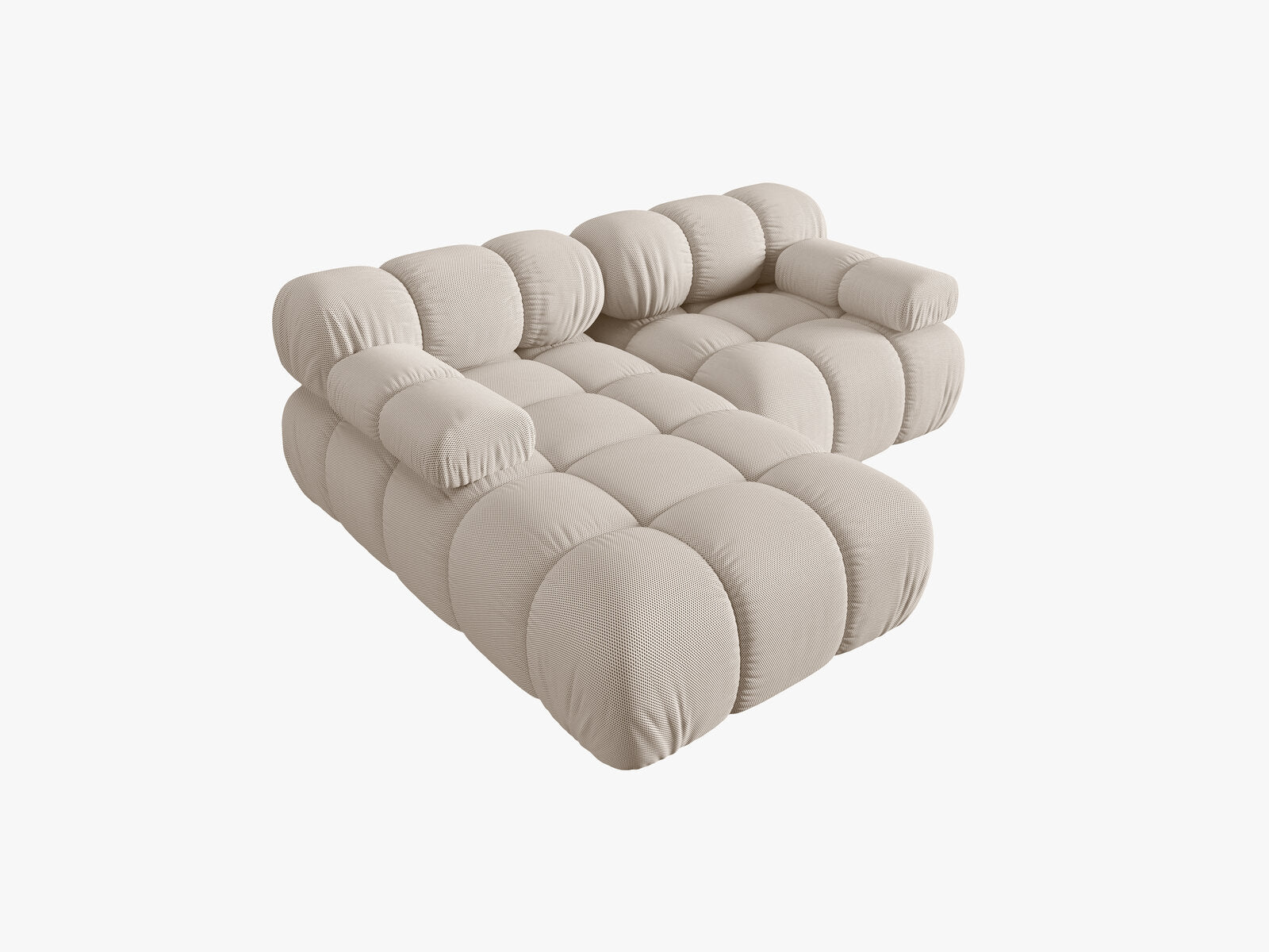 Micadoni Modulares Ecksofa Bellis 3-Sitzer Links 3D-Stoff Sonic Helles Beige