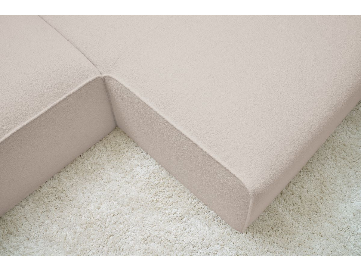 Bobochic Megeve Ecksofa Bouclé-Stoff Beige Ecke rechts