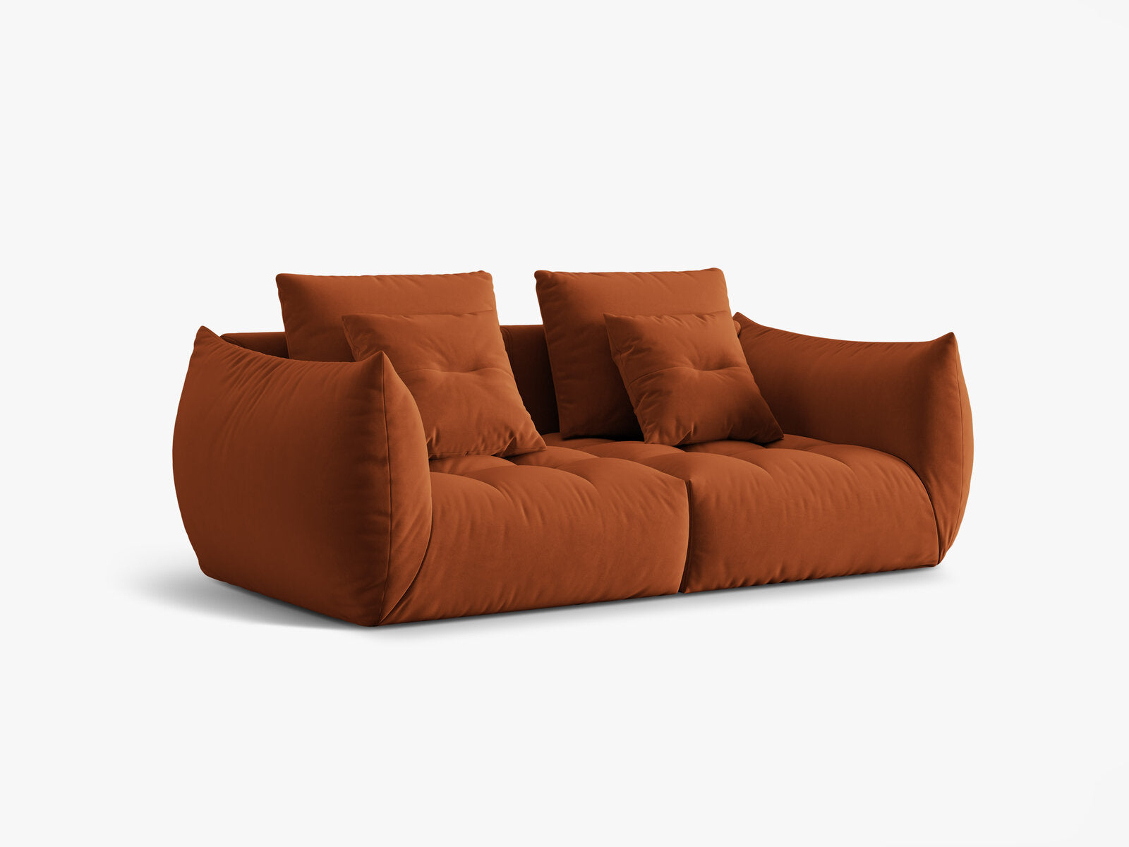 Micadoni Sofa Bloom 3-Sitzer Samt Terrakotta