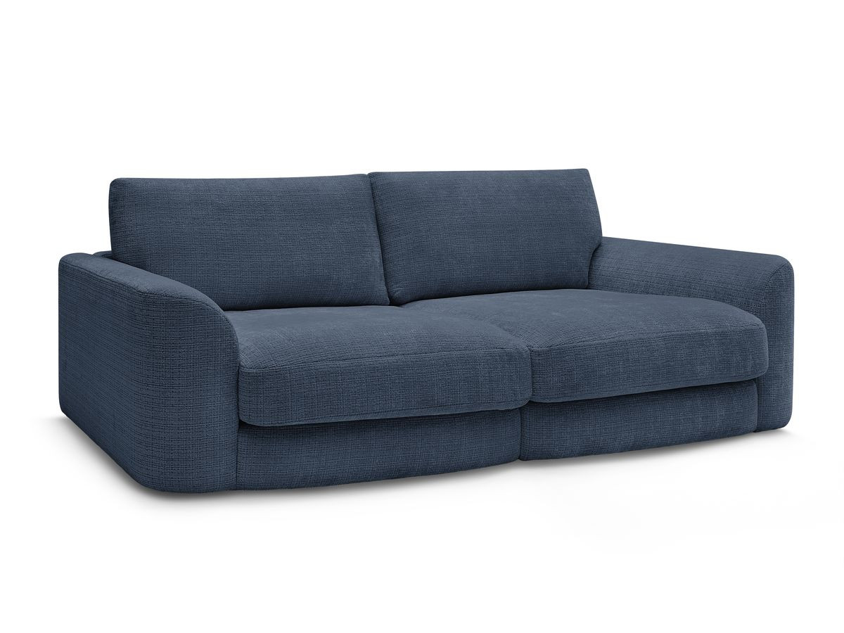 Bobochic Leonore Sofa 3-Sitzer Strukturstoff Dunkelblau