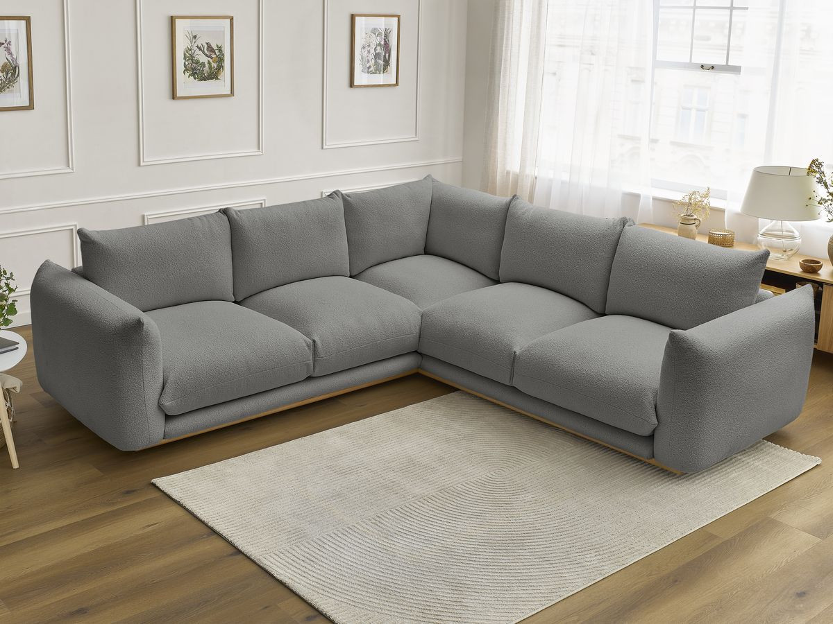 Bobochic Ernest Ecksofa Bouclé-Stoff Dunkelgrau