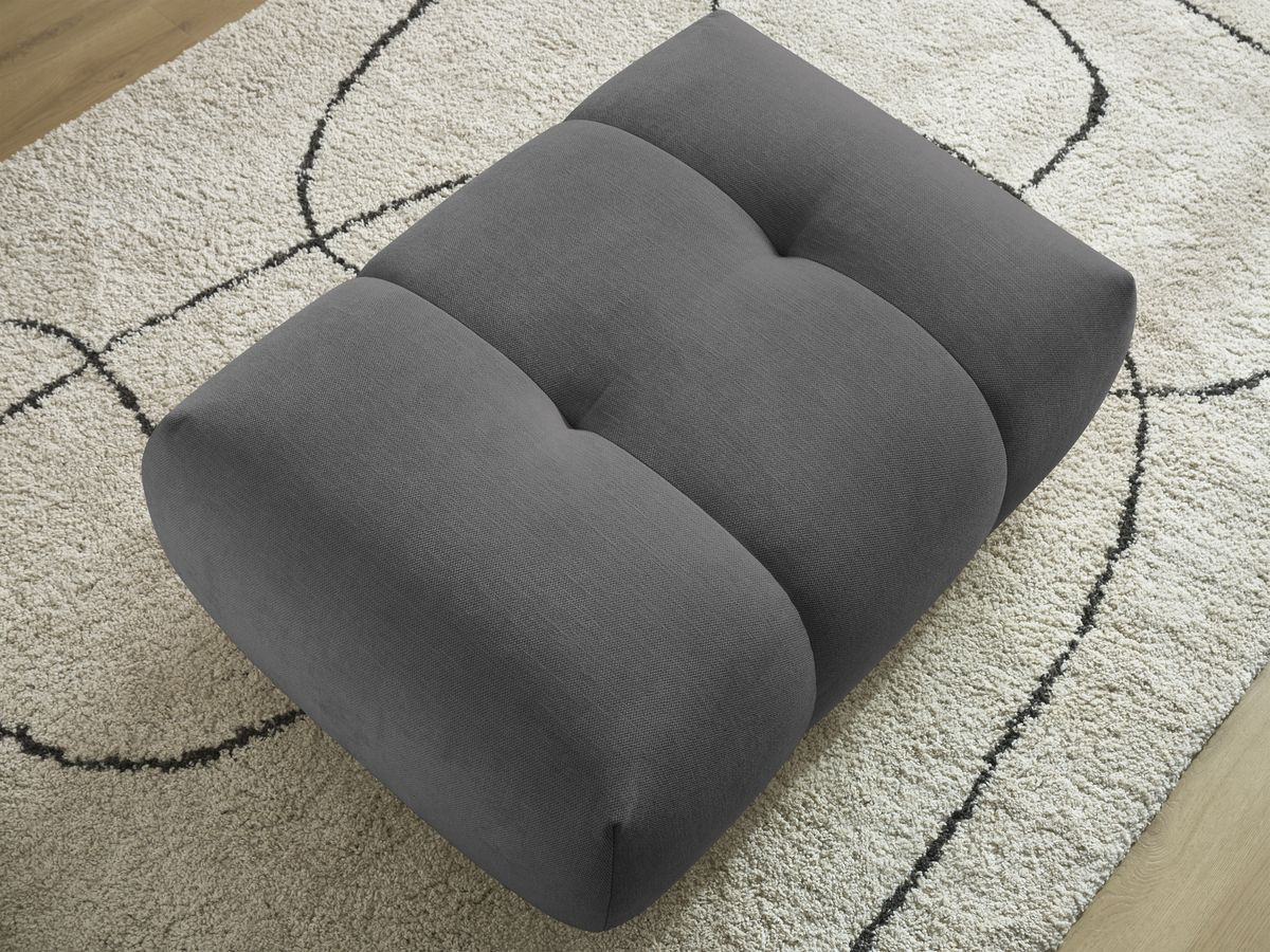 Bobochic Fuji Pouf Stoff Dunkelgrau