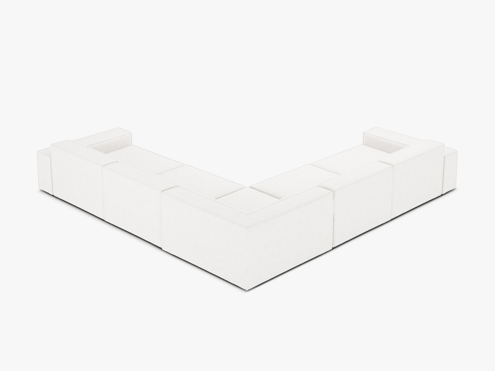 Micadoni Symmetrisches Ecksofa Jodie 6-Sitzer Boucle Baloo Weiß