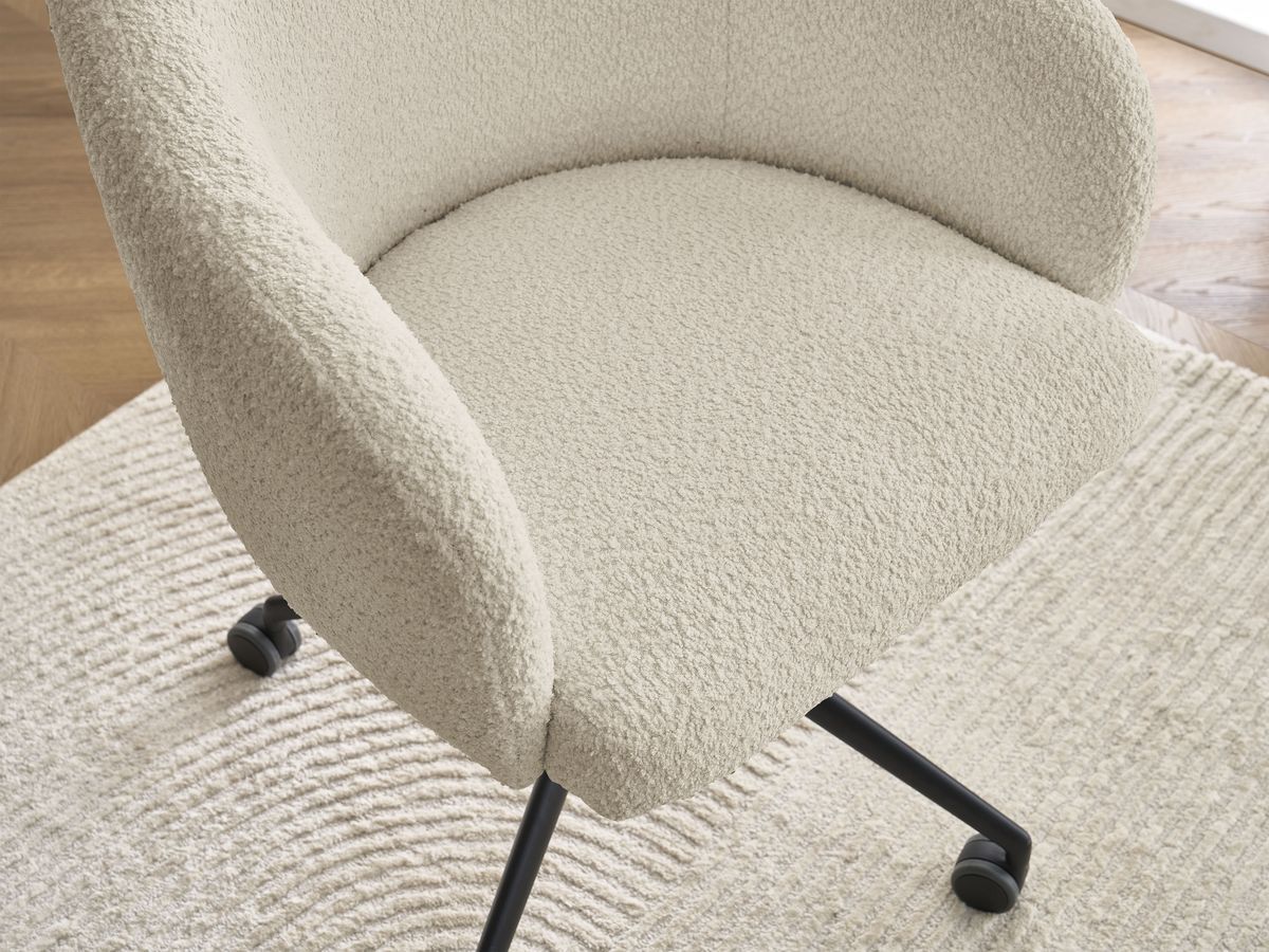 Bobochic Sophie Bürostuhl Bouclé-Stoff Beige