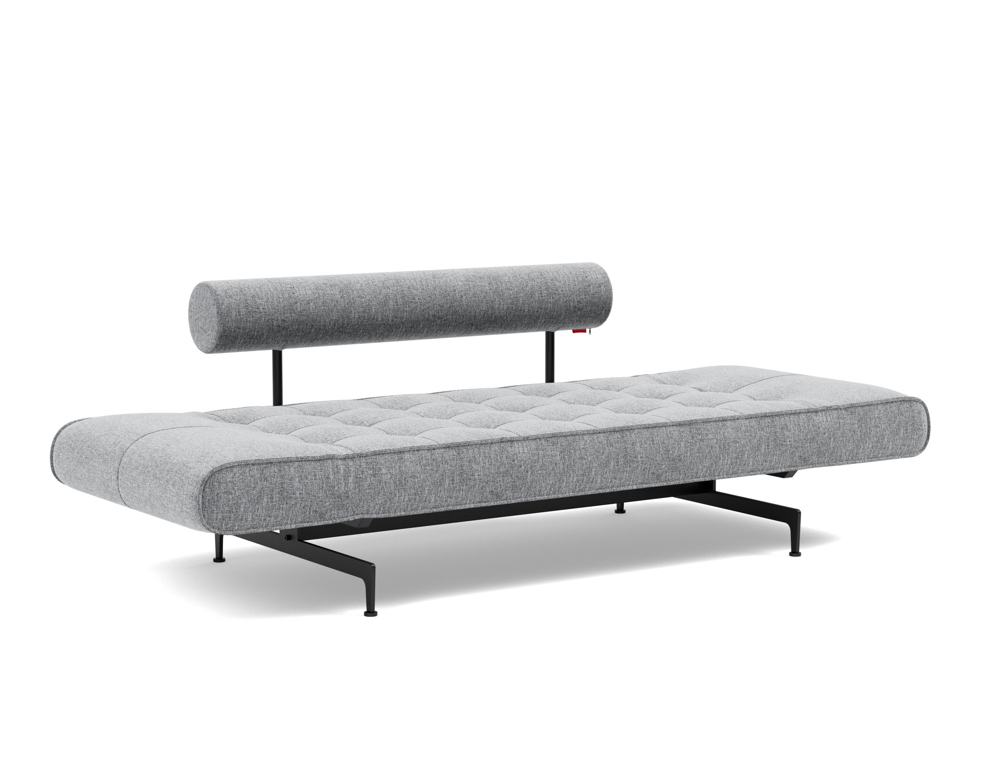 Tagesbett Ghia Strukturierter Stoff Twist 565-Granite Beine Laser schwarz