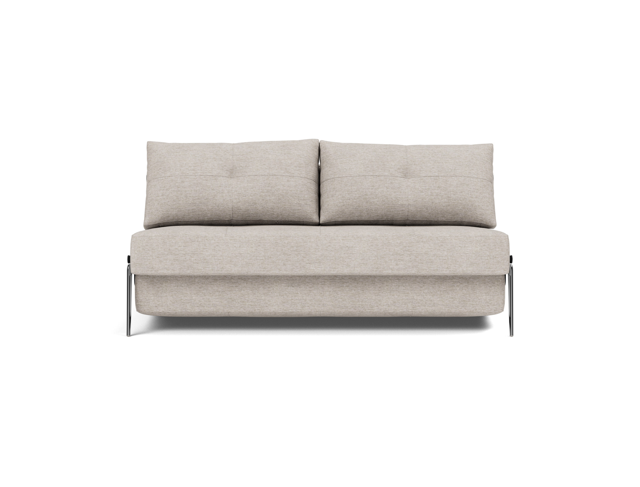 Schlafsofa Cubed 160 Chenille Yuveno 471-Sand Beine Aluminium