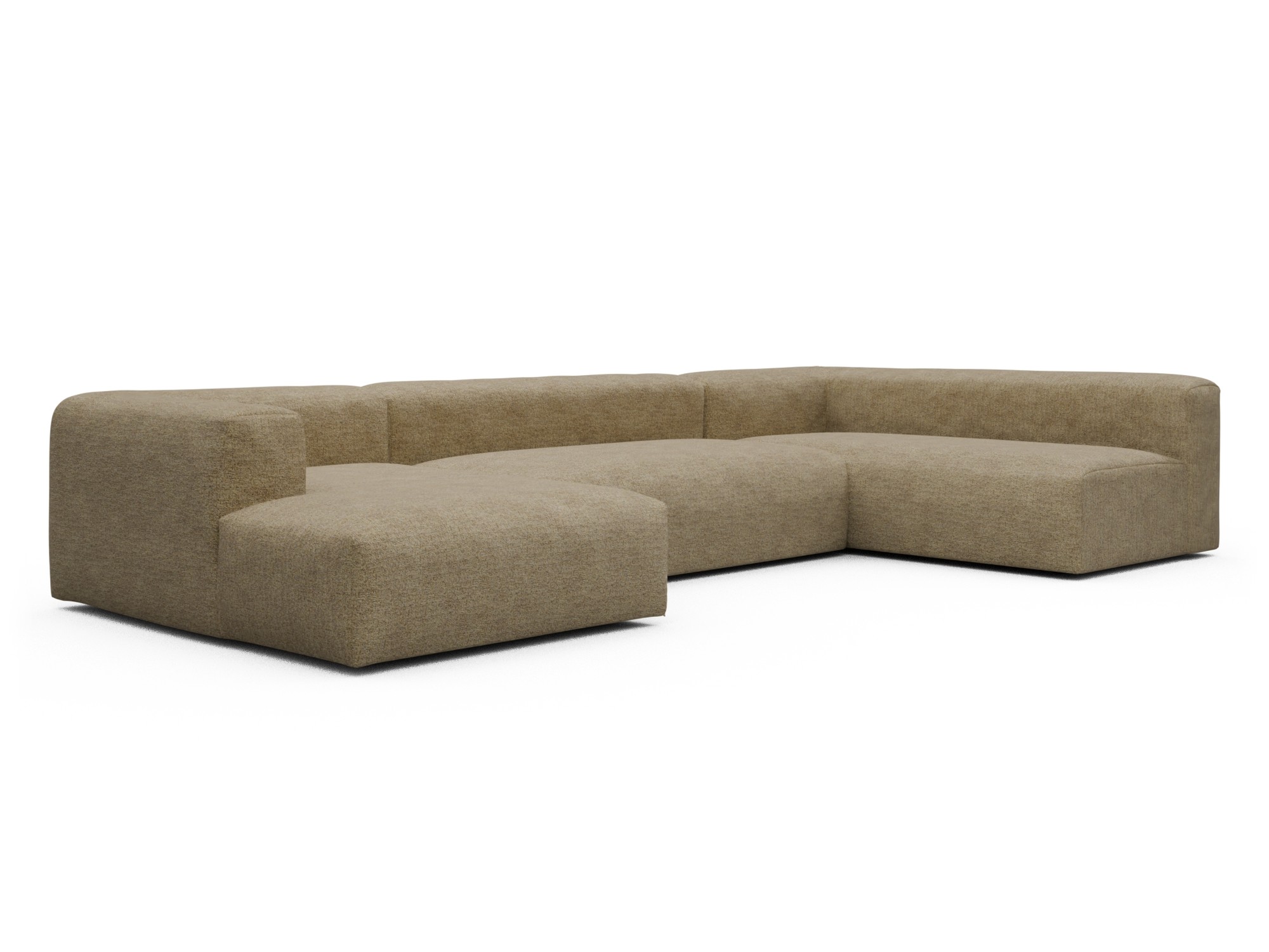Skandi Home Wohnlandschaft Fred Chaiselongue links mit 2-Sitzer und lange Armlehne rechts Carreno-Silician-Yellow moebelfaktor