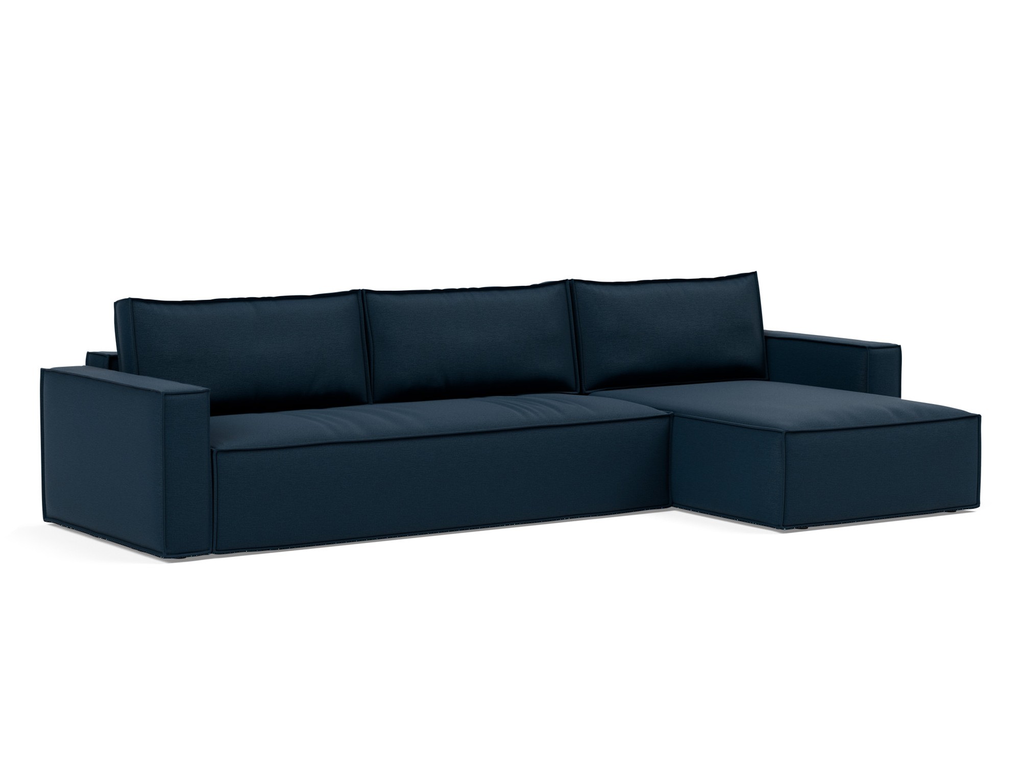 Schlafsofa Newilla mit Chaiselongue Flachgewebe Mixed Dance 528-Blue