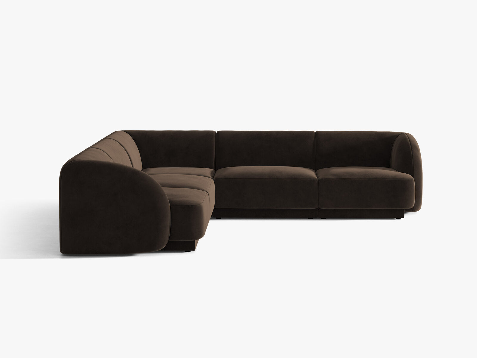 Micadoni 5-Sitzer Symmetrisches Ecksofa Miley Samt Bluvel Dunkelbraun