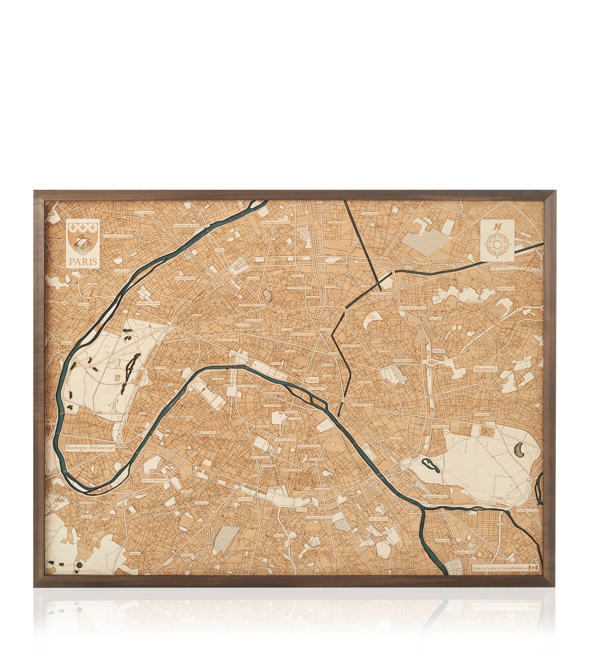 Cutting Brothers 3D Holz-Wandkarte Paris 81 x 61 moebelfaktor