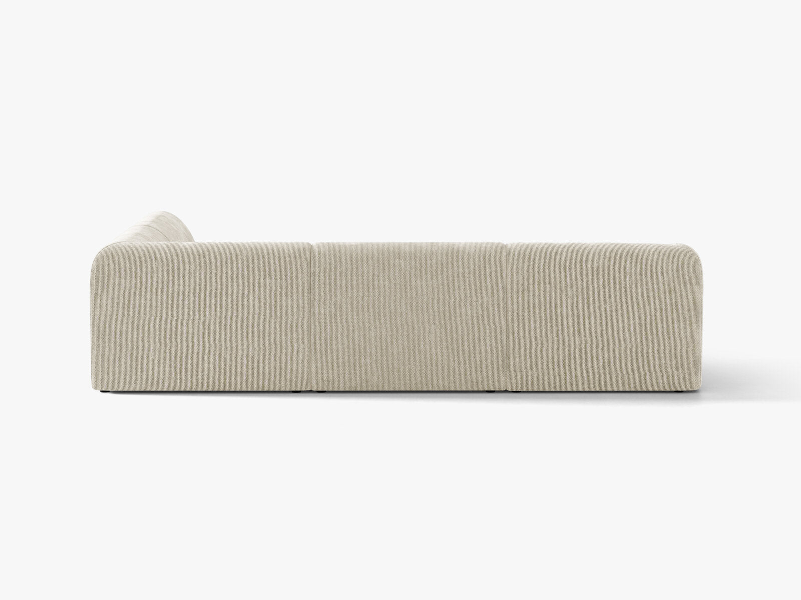 Micadoni Ecksofa Miley 6-Sitzer Rechts Chenille Eden Helles Beige