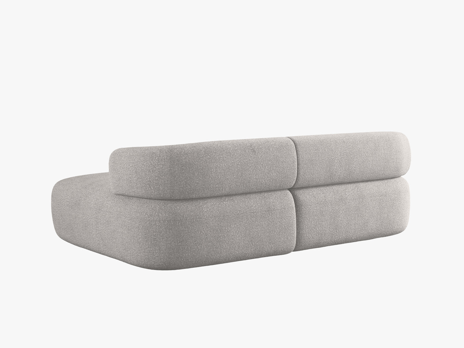 Micadoni 5-Sitzer Ecksofa Jenny Kleine Version Rechts Boucle Now or Never Hellgrau