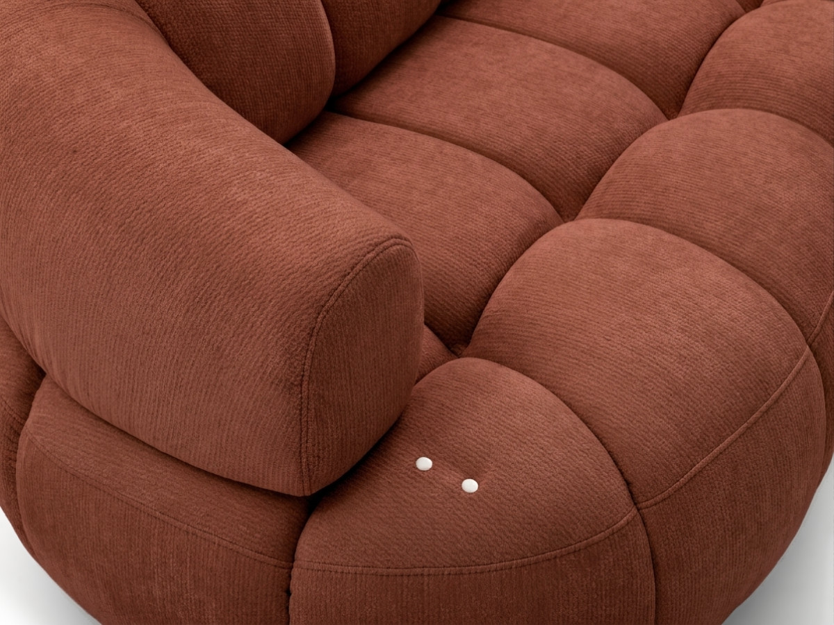 Bobochic Lovely Ecksofa mit Schlaffunktion Stoff Orange Ecke rechts