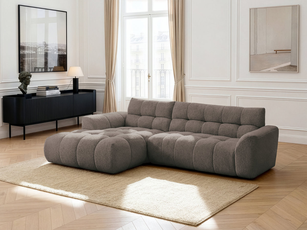 Bobochic Jaya Ecksofa Chenille Taupe Ecke links