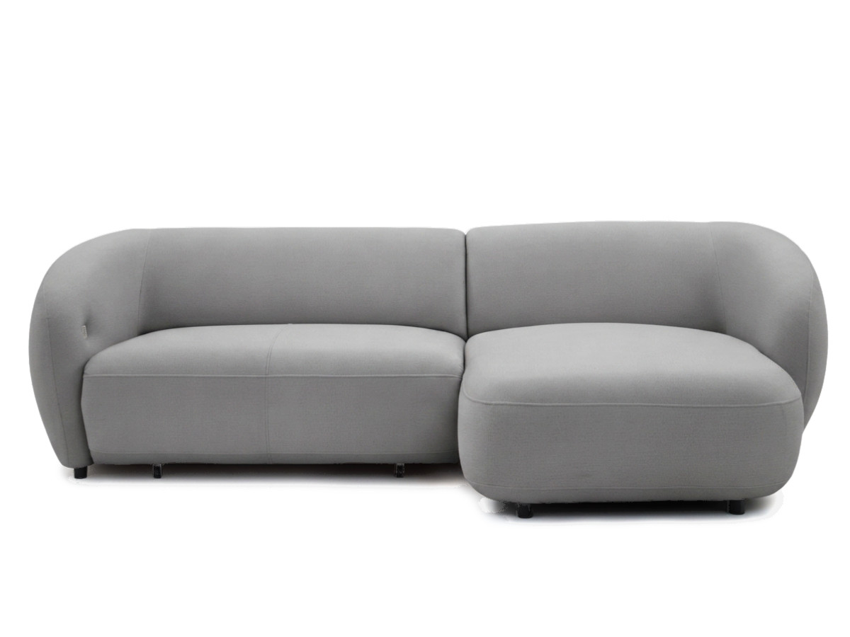 Bobochic Halo Ecksofa mit Schlaffunktion Stoff Grau Ecke rechts