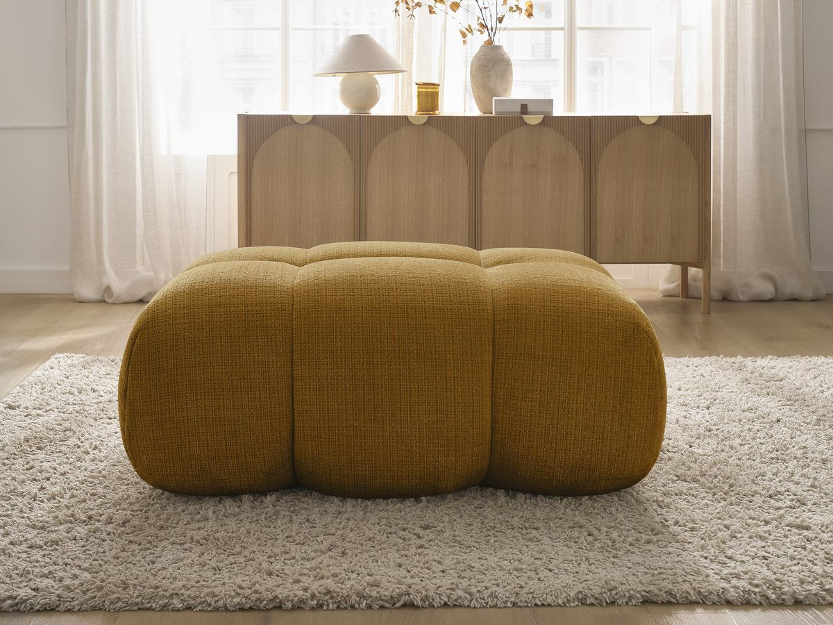 Bobochic Ivane Pouf Strukturstoff Gelb