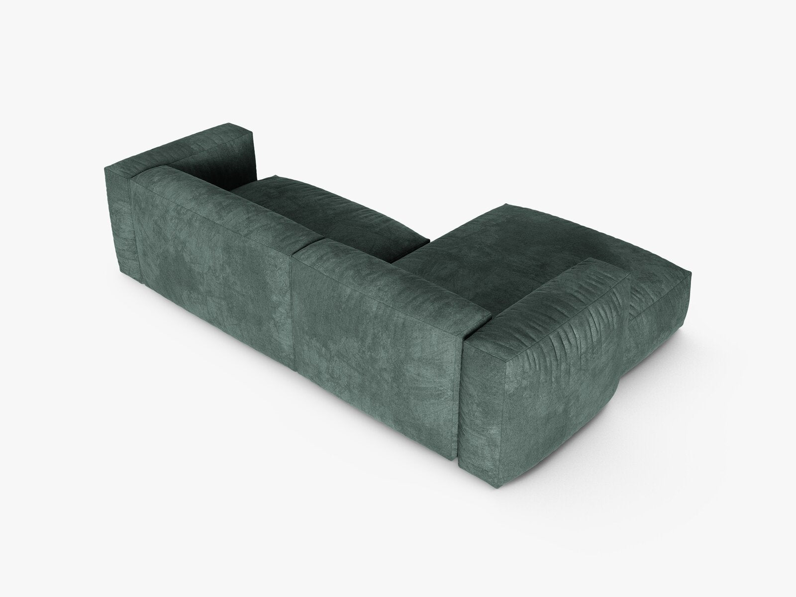 Micadoni Ecksofa Martina 2-Sitzer 90cm Sitztiefe Links Samt Vogue Petrol
