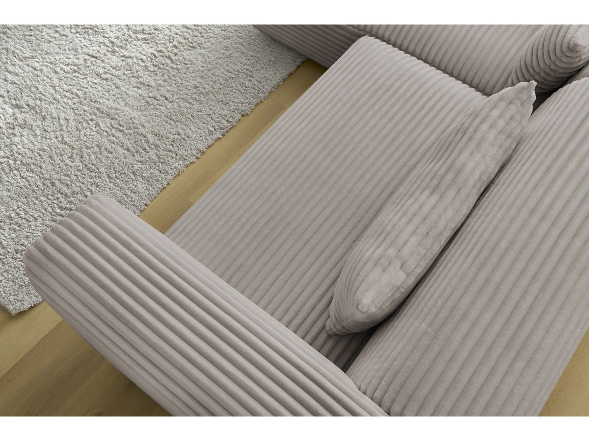 Bobochic Harry Ecksofa Breitcord weich Taupe Ecke links