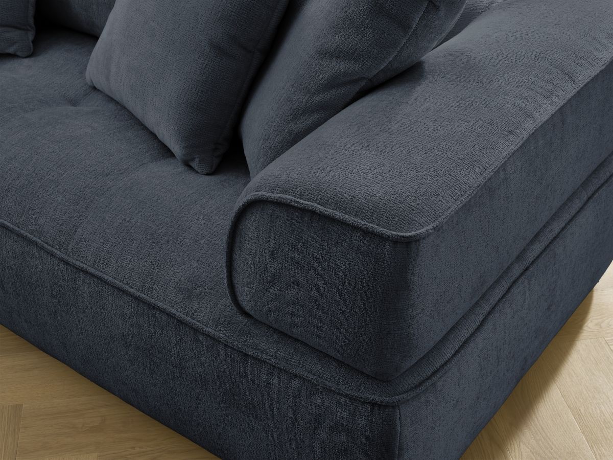 Bobochic Whesley Sofa 3-Sitzer Stoff Dunkelblau
