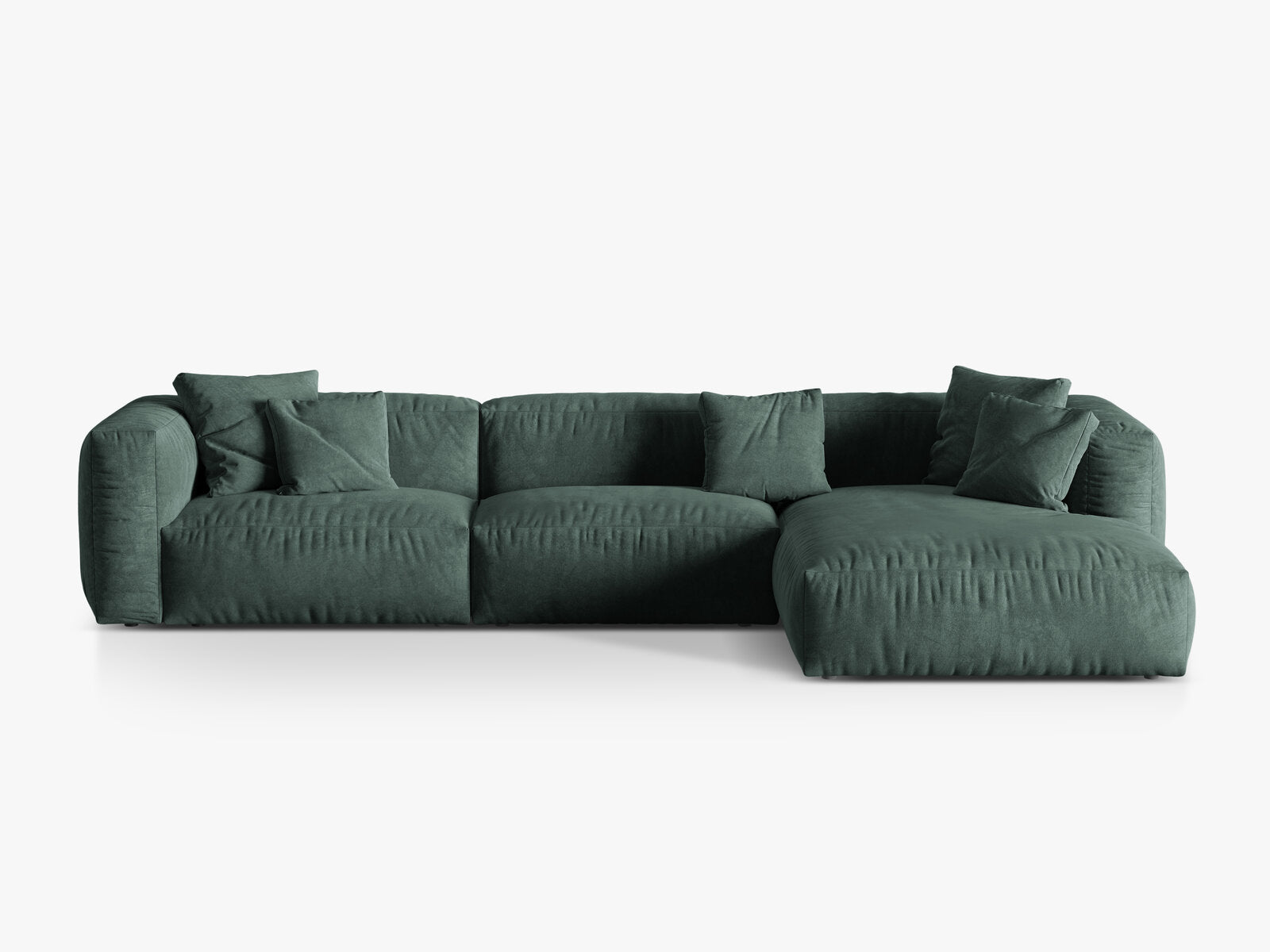 Micadoni Ecksofa Martina 3-Sitzer Rechts Samt Vogue Petrol