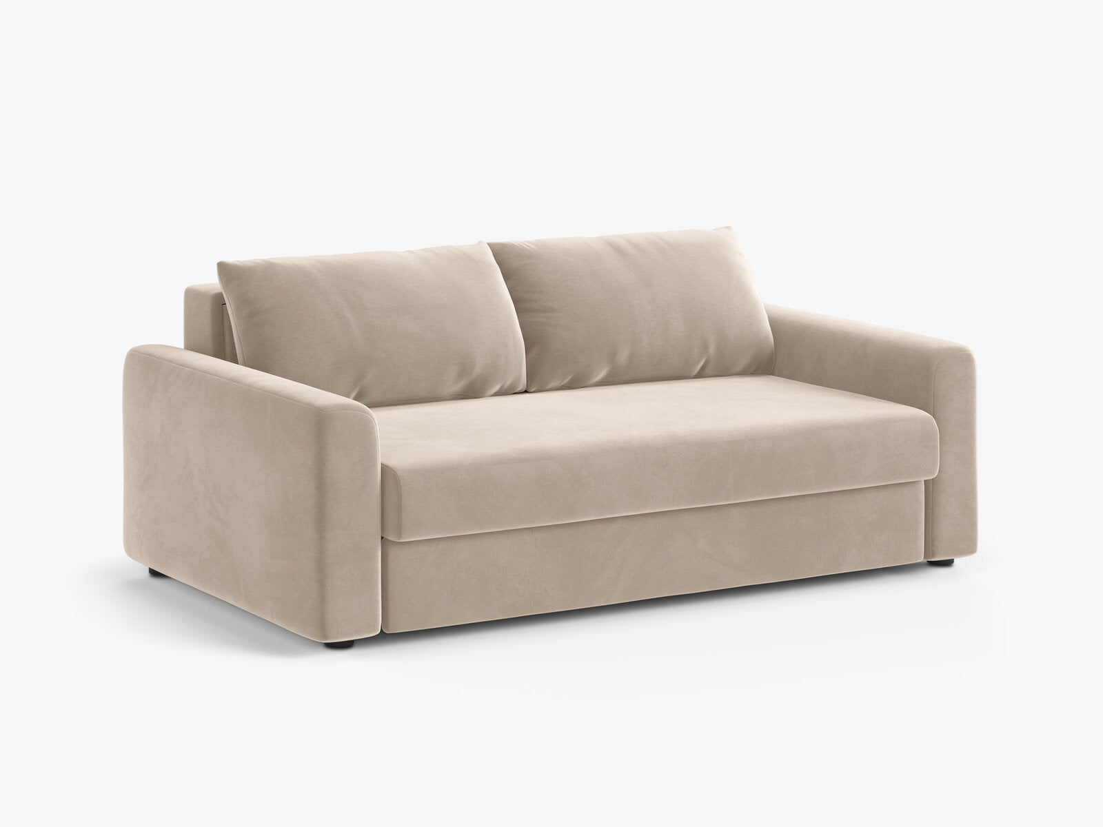Micadoni Sofa mit Schlaffunktion David 3-Sitzer Samt Salvador Beige