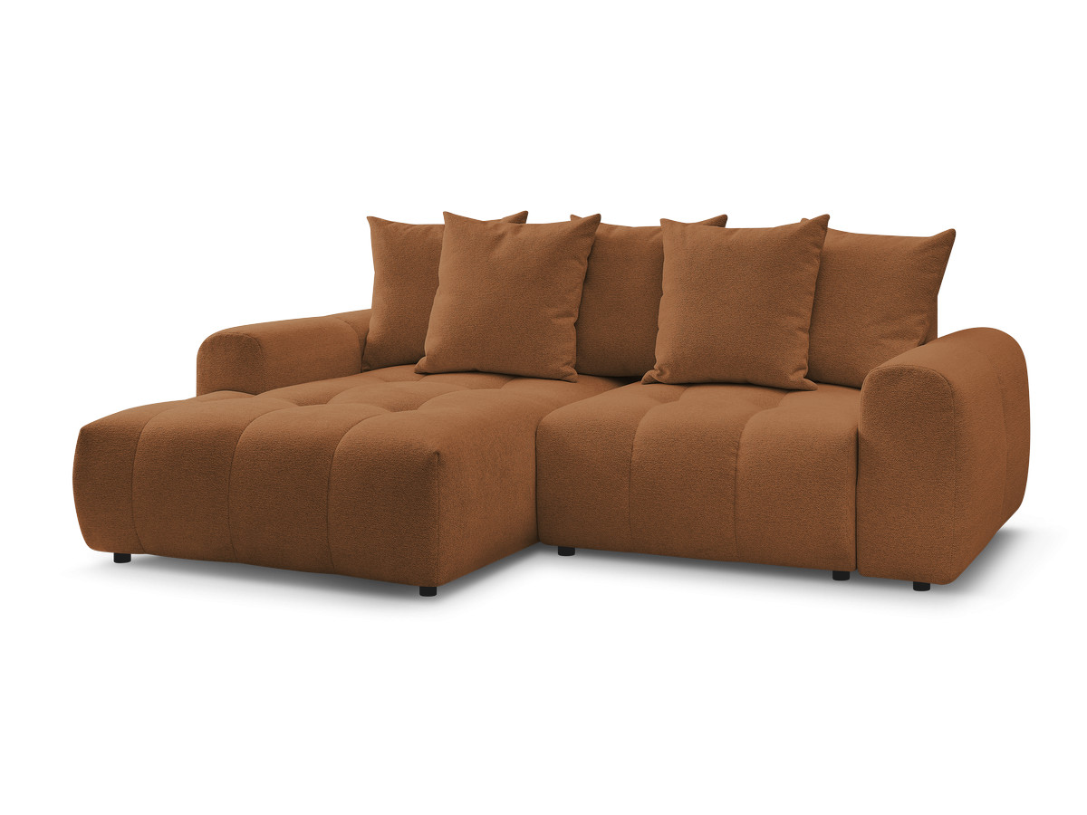 Bobochic Roxelane Ecksofa mit Schlaffunktion und Bettkasten 258 × 150 cm Melange-Stoff Orange Ecke links