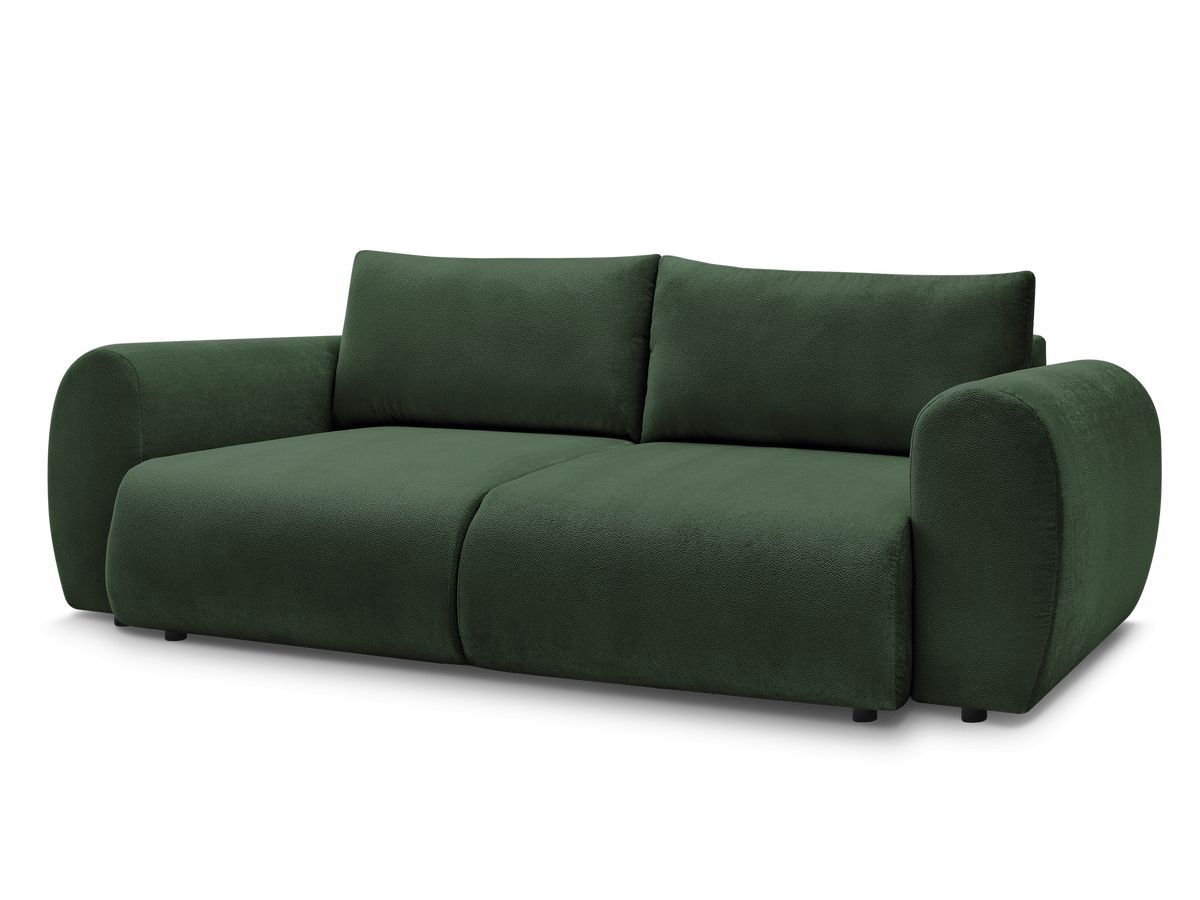 Bobochic Lucien Schlafsofa 3-Sitzer mit Bettkasten Stoff Grün