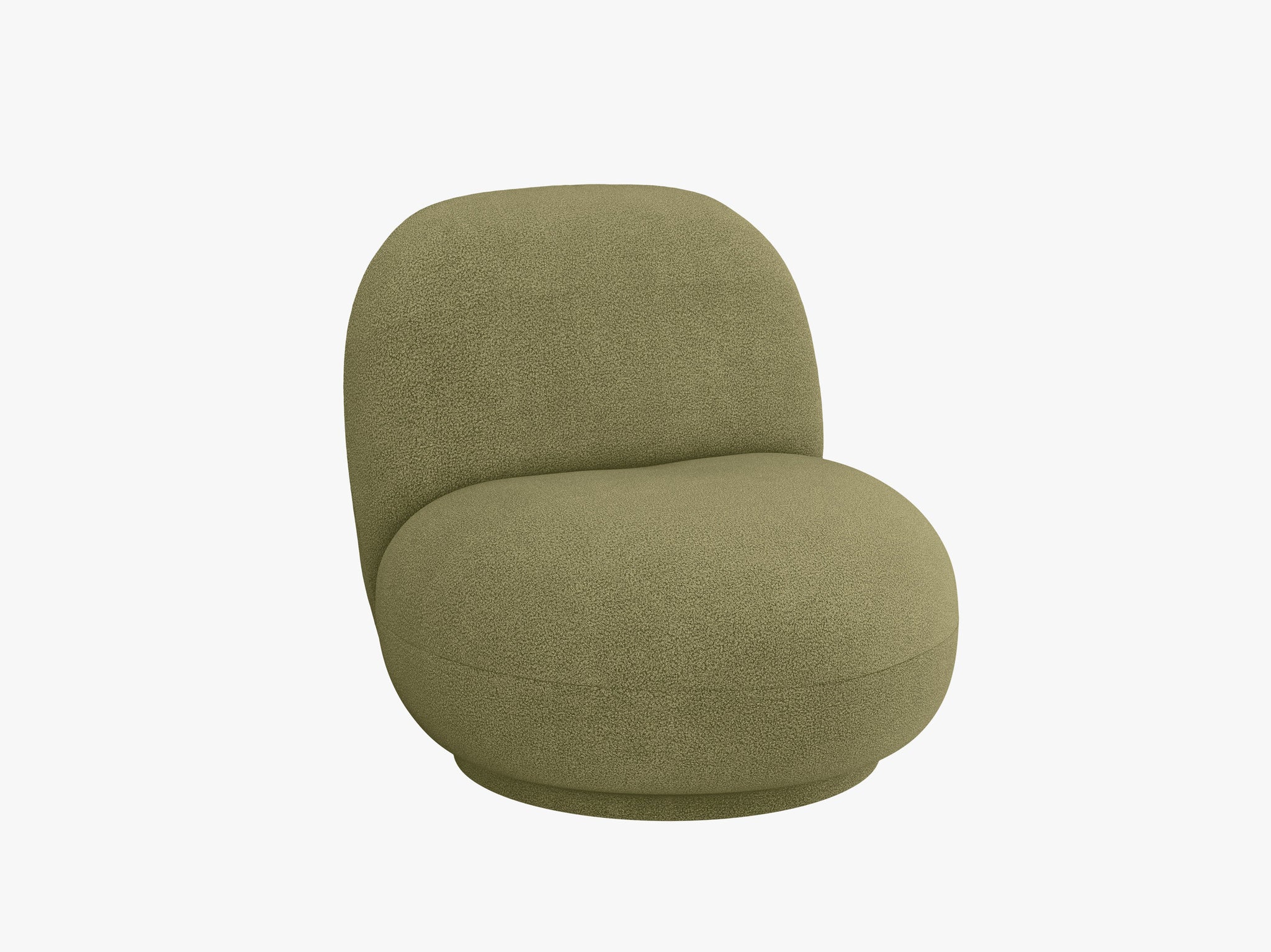 Micadoni Drehbarer Sessel Chuck Boucle Grün