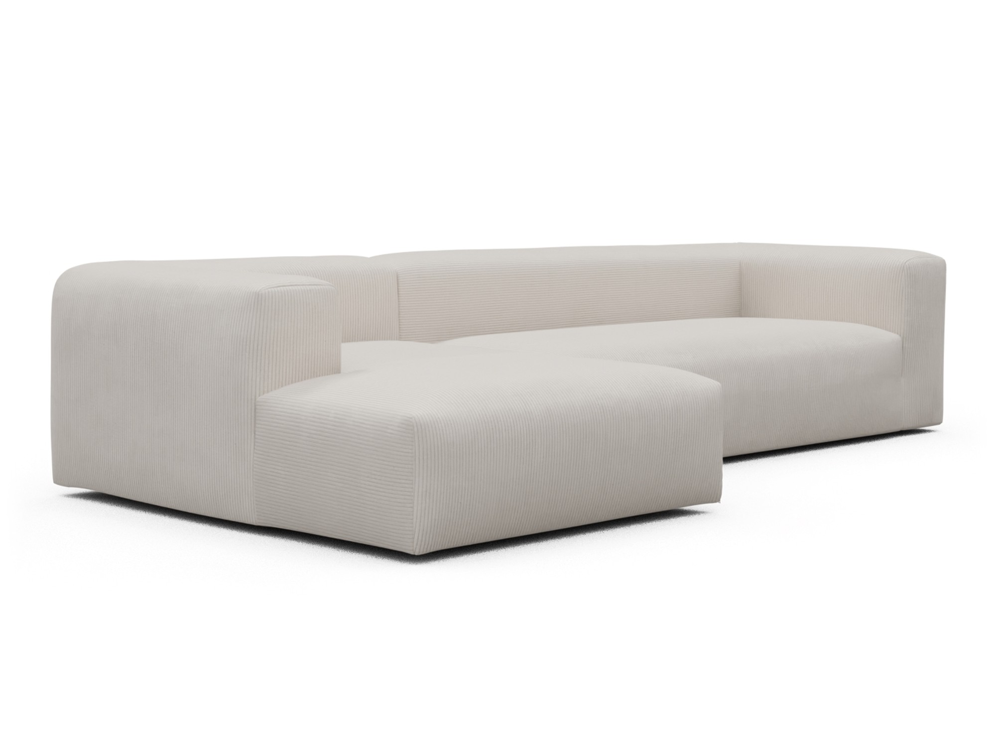 Skandi Home Ecksofa Fred Chaiselongue links mit 2,5-Sitzer Corduroy-Ivory moebelfaktor