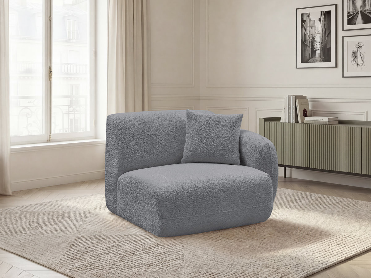 Bobochic Anda Sofamodul 1-Sitzer 104 × 103 cm Chenille Grau Ecke rechts