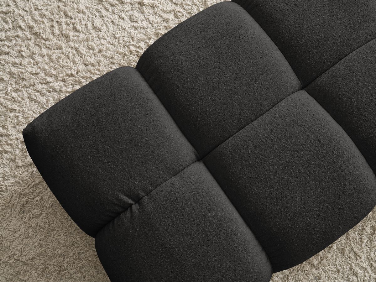 Bobochic Everest Pouf 140 × 70 cm Melange-Stoff Schwarz
