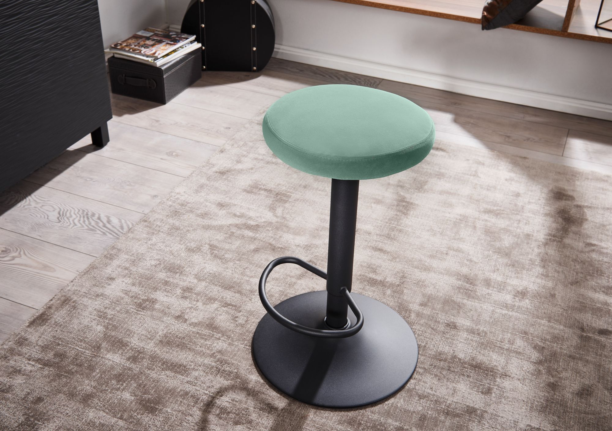 Barhocker Foldvik Samt Grün 40 × 40 × 79 cm